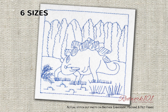 A Designer's Review: Stegosaurus in the Jungle Redwork