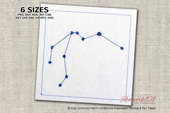A Perfect Constellation Gift: Aquarius Star Redwork Embroidery