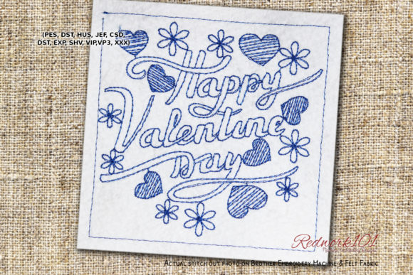 Abstract Valentine Day Redwork Review
