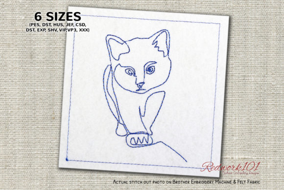 Adorable Kitten Embroidery Design for Branded Merchandise