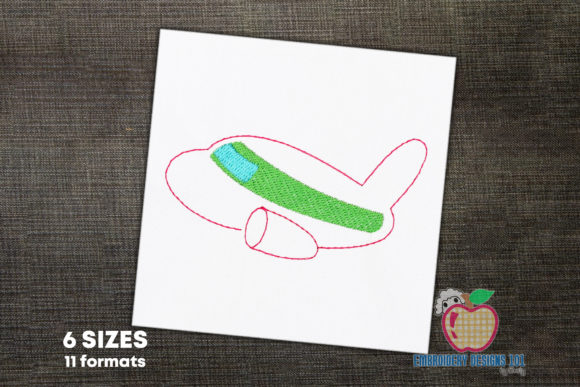 Airplane in Flight Sketch Embroidery Design Review