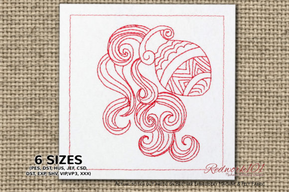 Aquarius Pattern Lineart: A Versatile Embroidery Design