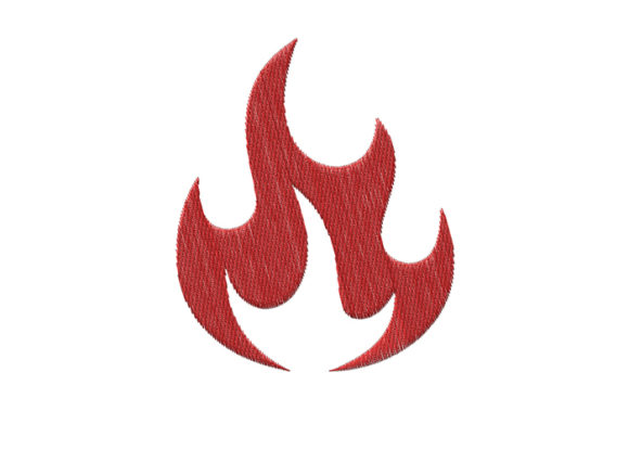 Flame Machine Embroidery: A Bold Camping Design for Product Creators