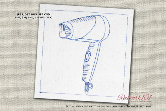 Hair Dryer Embroidery Design: Sweet Stitches for Custom Keepsakes