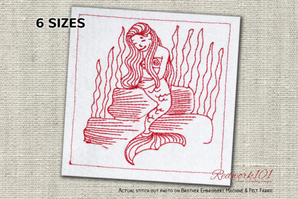 Mermaid Sitting on Rock Lineart Embroidery Review