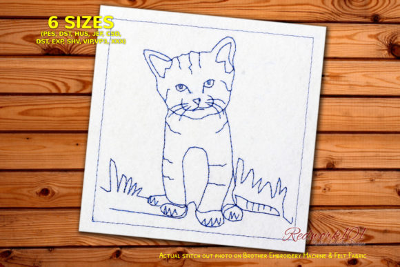 Small Business Merch Review: Newborn Kitten Redwork Design